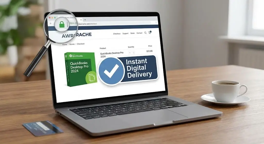 Secure checkout for QuickBooks Desktop 2024 at AWRRACHE official store.